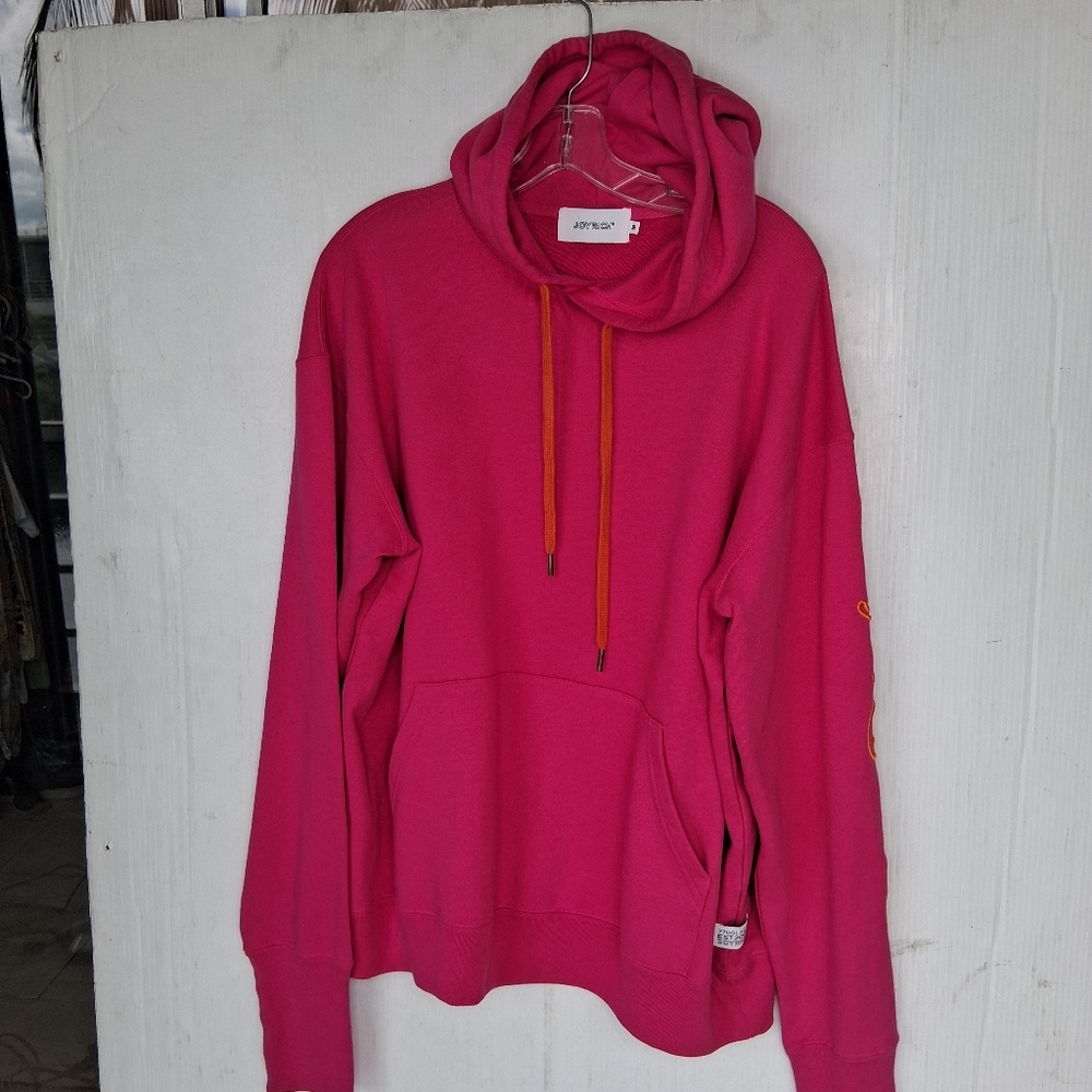 Joyrich Hoodie Jacket w/ Orange Signature Accents Mens Size M Pink